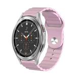 For Samsung Galaxy Watch 4 Classic 46mm 20mm Corrugated Silicone Watch Band(Pink)