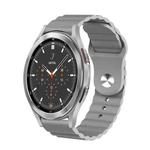 For Samsung Galaxy Watch 4 Classic 46mm 20mm Corrugated Silicone Watch Band(Grey)