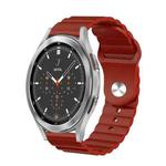 For Samsung Galaxy Watch 4 Classic 46mm 20mm Corrugated Silicone Watch Band(Burgundy)