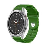 For Samsung Galaxy Watch 4 Classic 46mm 20mm Corrugated Silicone Watch Band(Green)