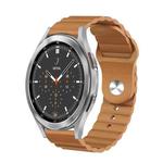 For Samsung Galaxy Watch 4 Classic 46mm 20mm Corrugated Silicone Watch Band(Brown)