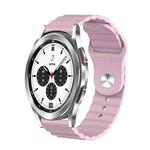 For Samsung Galaxy Watch 4 Classic 42mm 20mm Corrugated Silicone Watch Band(Pink)
