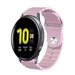 For Samsung Galaxy Watch Active 2 20mm Corrugated Silicone Watch Band(Pink)