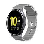For Samsung Galaxy Watch Active 2 20mm Corrugated Silicone Watch Band(Grey)