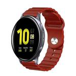 For Samsung Galaxy Watch Active 2 20mm Corrugated Silicone Watch Band(Burgundy)
