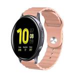 For Samsung Galaxy Watch Active 2 20mm Corrugated Silicone Watch Band(Sand Pink)