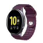 For Samsung Galaxy Watch Active 2 20mm Corrugated Silicone Watch Band(Purple)
