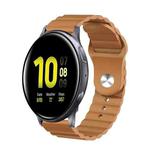 For Samsung Galaxy Watch Active 2 20mm Corrugated Silicone Watch Band(Brown)