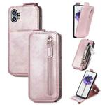 For Nothing Phone 1 Zipper Wallet Vertical Flip Leather Phone Case(Pink)