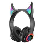 STN25 Devil Ear RGB Light Wireless Music Headset For Children with Mic(Black)