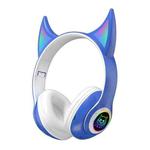 STN25 Devil Ear RGB Light Wireless Music Headset For Children with Mic(Blue)