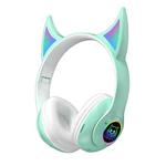 STN25 Devil Ear RGB Light Wireless Music Headset For Children with Mic(Green)
