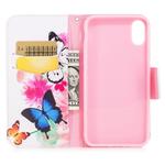 Colored Drawing Pattern Horizontal Flip Leather Case for Samsung Galaxy S8, with Holder & Card Slots & Wallet(Two Butterflies)