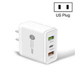 45W PD3.0 + 2 x QC3.0 USB Multi Port Quick Charger, US Plug(White)