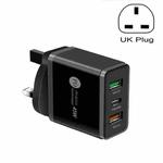 45W PD3.0 + 2 x QC3.0 USB Multi Port Quick Charger, UK Plug(Black)