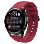 For Huawei Watch3 22mm Waterproof Sports Silicone Watch Band(Wine Red)