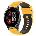 For Garmin Venu 2 Plus 20mm Checkered Two-Color Silicone Watch Band(Yellow+Black)