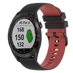 For Garmin Approach S40 20mm Checkered Two-Color Silicone Watch Band(Black+Red)