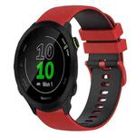 For Garmin Forerunner 55 20mm Checkered Two-Color Silicone Watch Band(Red+Black)