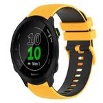 For Garmin Forerunner 55 20mm Checkered Two-Color Silicone Watch Band(Yellow+Black)