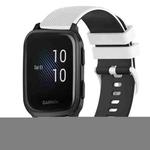 For Garmin Venu SQ 20mm Checkered Two-Color Silicone Watch Band(White+Black)