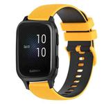 For Garmin Venu SQ 20mm Checkered Two-Color Silicone Watch Band(Yellow+Black)