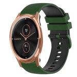 For GarminMove Luxe 20mm Checkered Two-Color Silicone Watch Band(Amy Green+Black)