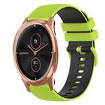 For GarminMove Luxe 20mm Checkered Two-Color Silicone Watch Band(Lime Green+Black)