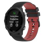 For Garmin Forerunner 245 Music 20mm Checkered Two-Color Silicone Watch Band(Black+Red)