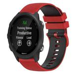 For Garmin Forerunner 245 Music 20mm Checkered Two-Color Silicone Watch Band(Red+Black)