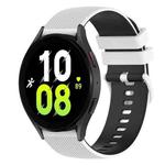 For Samsung Galaxy Watch5 44mm 20mm Checkered Two-Color Silicone Watch Band(White+Black)