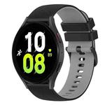 For Samsung Galaxy Watch5 44mm 20mm Checkered Two-Color Silicone Watch Band(Black+Grey)