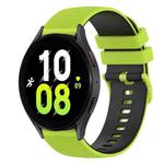 For Samsung Galaxy Watch5 44mm 20mm Checkered Two-Color Silicone Watch Band(Lime Green+Black)