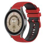 For Samsung Galaxy Watch5 Pro 45mm 20mm Checkered Two-Color Silicone Watch Band(Red+Black)