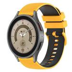 For Samsung Galaxy Watch5 Pro 45mm 20mm Checkered Two-Color Silicone Watch Band(Yellow+Black)