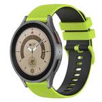 For Samsung Galaxy Watch5 Pro 45mm 20mm Checkered Two-Color Silicone Watch Band(Lime Green+Black)