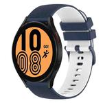 For Samsung Galaxy Watch4 40mm 20mm Checkered Two-Color Silicone Watch Band(Dark Blue+White)
