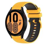 For Samsung Galaxy Watch4 40mm 20mm Checkered Two-Color Silicone Watch Band(Yellow+Black)