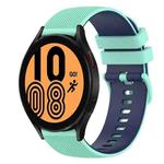 For Samsung Galaxy Watch4 40mm 20mm Checkered Two-Color Silicone Watch Band(Teal+Blue)