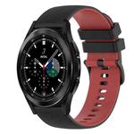 For Samsung  Galaxy Watch4 Classic 42mm 20mm Checkered Two-Color Silicone Watch Band(Black+Red)