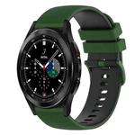 For Samsung  Galaxy Watch4 Classic 42mm 20mm Checkered Two-Color Silicone Watch Band(Amy Green+Black)