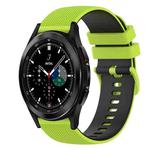 For Samsung  Galaxy Watch4 Classic 42mm 20mm Checkered Two-Color Silicone Watch Band(Lime Green+Black)