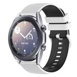 For Samsung Galaxy Watch3 41mm 20mm Checkered Two-Color Silicone Watch Band(White+Black)