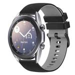 For Samsung Galaxy Watch3 41mm 20mm Checkered Two-Color Silicone Watch Band(Black+Grey)