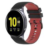 For Samsung Galaxy Watch Active2 40mm 20mm Checkered Two-Color Silicone Watch Band(Black+Red)