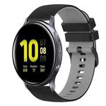 For Samsung Galaxy Watch Active2 40mm 20mm Checkered Two-Color Silicone Watch Band(Black+Grey)