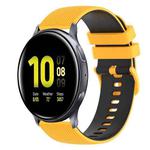 For Samsung Galaxy Watch Active2 40mm 20mm Checkered Two-Color Silicone Watch Band(Yellow+Black)