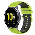 For Samsung Galaxy Watch Active2 40mm 20mm Checkered Two-Color Silicone Watch Band(Lime Green+Black)