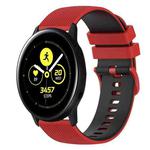 For Samsung Galaxy Watch Active2 44mm 20mm Checkered Two-Color Silicone Watch Band(Red+Black)