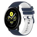 For Samsung Galaxy Watch Active 40mm 20mm Checkered Two-Color Silicone Watch Band(Dark Blue+White)